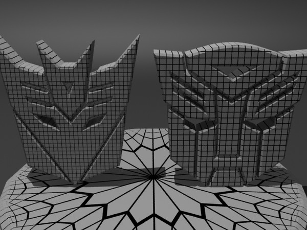 3d model logos scratched metal - AutobotsDecepticons Logo Metal... by christiano247